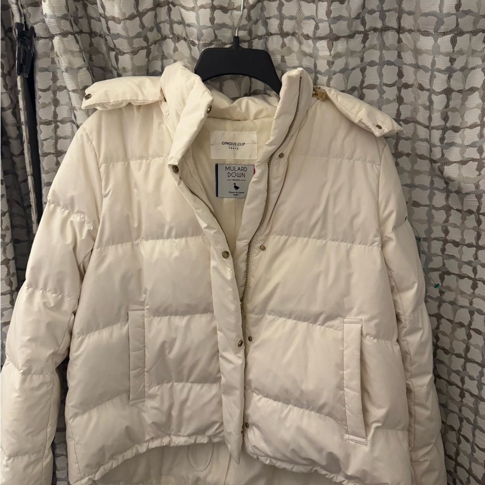 OPAQUE.CLIP Tokyo Cream Cropped Down Puffer Jacket – Size M – Mulard Down